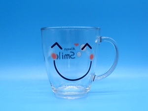 Glass cup with Multi Colors Decaling 