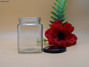13 oz glass square jar with lug lid