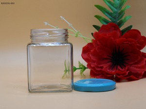 8 oz glass square jar with lug lid