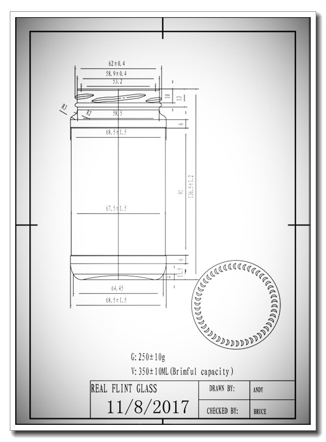 350ml Chilli sauce jar _REAL FLINT GLASS