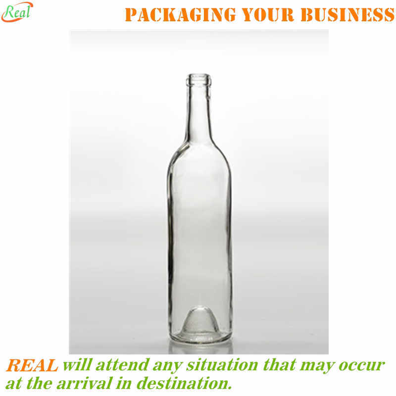 750ml Bordeaux shape wine bottle with cork top flint color